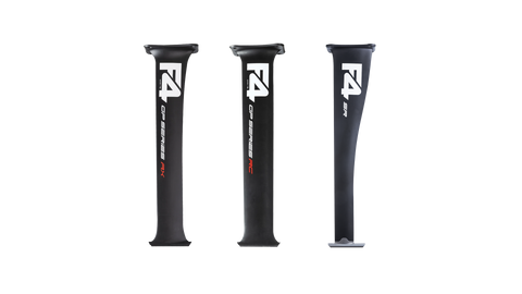 The difference is simply how you want your foil to feel beneath your feet - The F4 RC, AX & SR Masts lineup